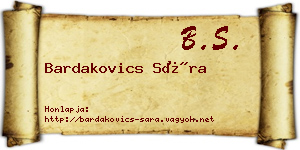 Bardakovics Sára névjegykártya